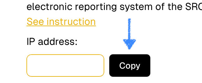 On the page of the cash register you created in the VCR system, copy the provided IP address.