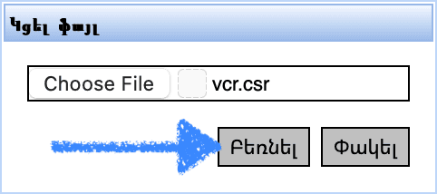 Select the downloaded CSR file