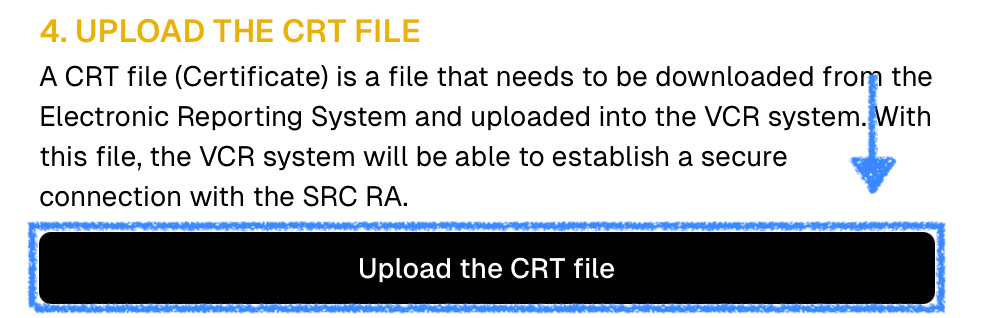 Upload the CRT file