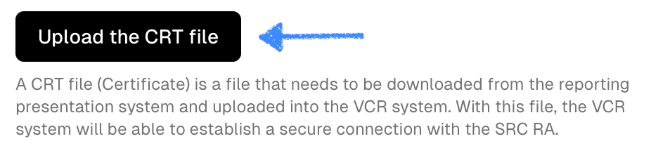 Upload the CRT file